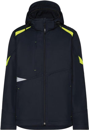 Dassy softshell kalama poliester nocny niebieski fluorescencyjny żółty s