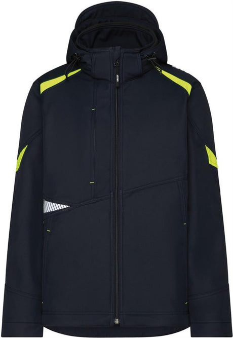 Dassy softshell kalama poliester nocny niebieski fluorescencyjny żółty s