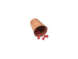 Kubek do pokera Longfield skóra naturalna - wysokość 10 cm - średnica 7 cm - kubek na kości do pokera i gry w kości - serce anioła