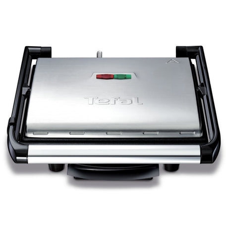 Wielofunkcyjny grill panini Tefal GC241D o mocy 2000 W, ze stali nierdzewnej w kolorze czarnym