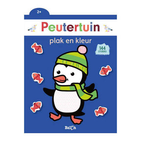 Standaard uitgeverij plak en kleur peutertuin pinguïn 2+