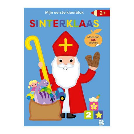 Standaard uitgeverij mijn allereerste kleurblok met stickers - sinterklaas 2+
