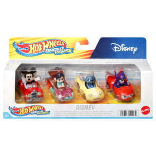 Hot Wheels Racerverse - 4 metalowe samochodziki z kierowcą Disneya - pojazd zabawkowy