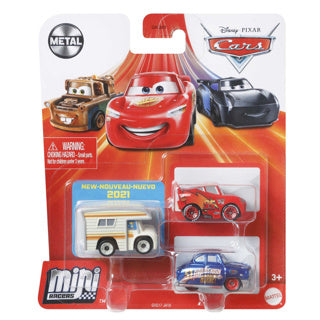 Samochody Mattel Disney Mini Racers, 3 sztuki, różne