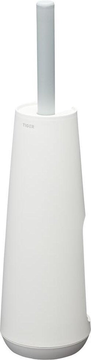 Tiger Tess - szczotka do WC z uchwytem - wolnostojąca - z elastyczną szczotką swoop® - biały jasnoszary