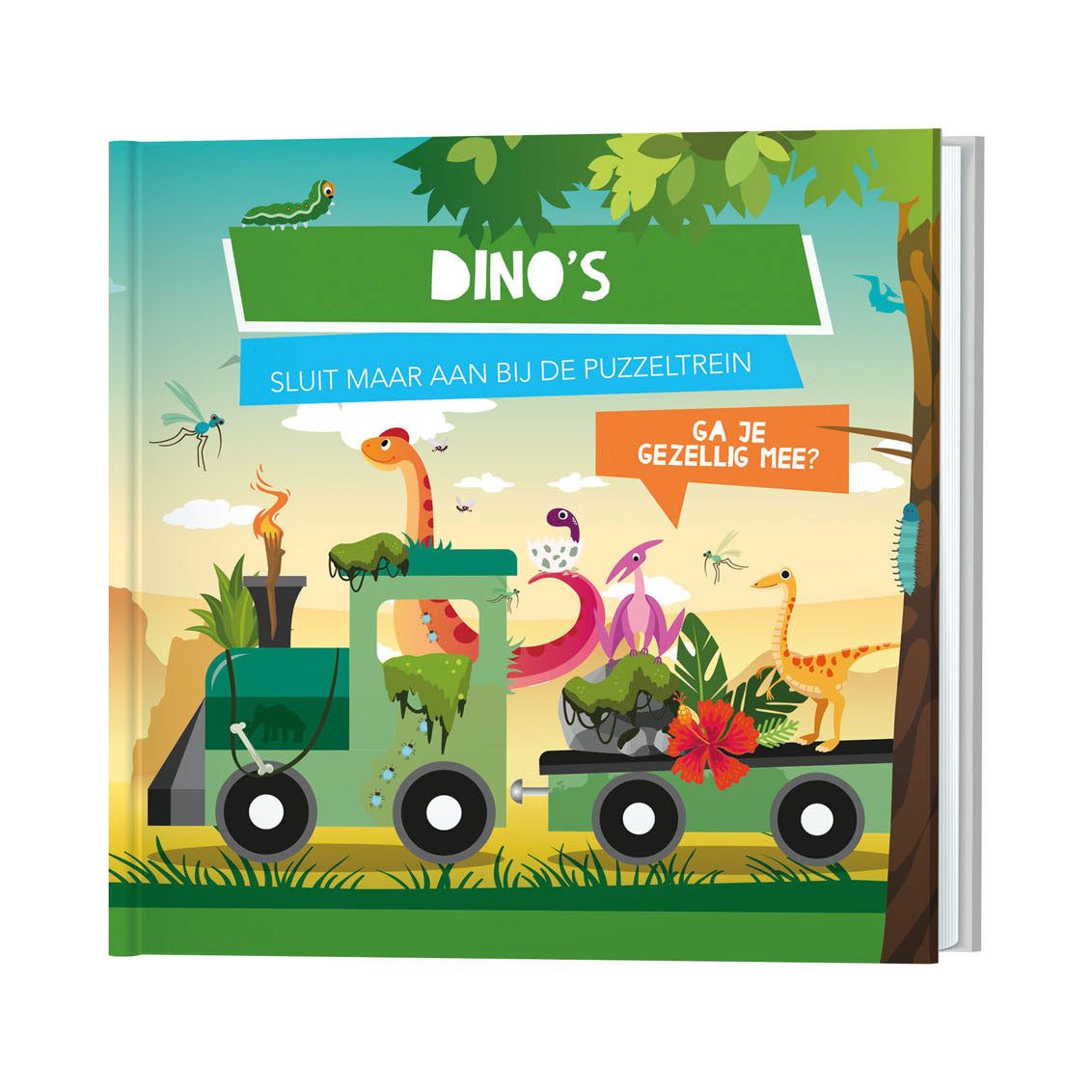 Książka i puzzle Pociąg dinozaury