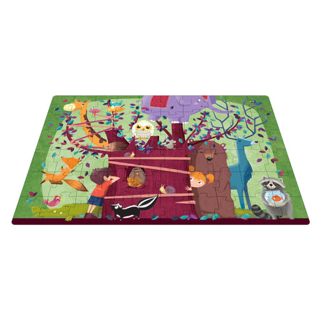 Wydawnictwo Rebo Drzewo pełne zwierząt - książeczka + puzzle