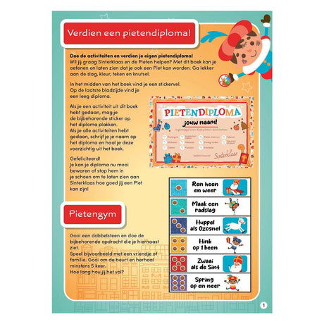 Książka dyplomowa wydawnictwa Rebo Sinterklaas Pete z naklejkami
