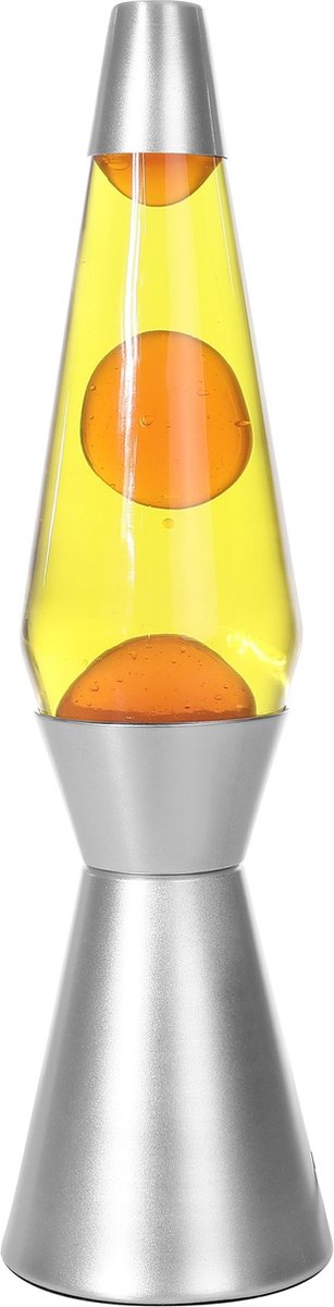 Lampa lawowa I-total - lampa lawowa - lampa nastrojowa - 40x11 cm - szkło aluminiowe - 30w - żółty z pomarańczową lawą - srebrnoszary - xl1786