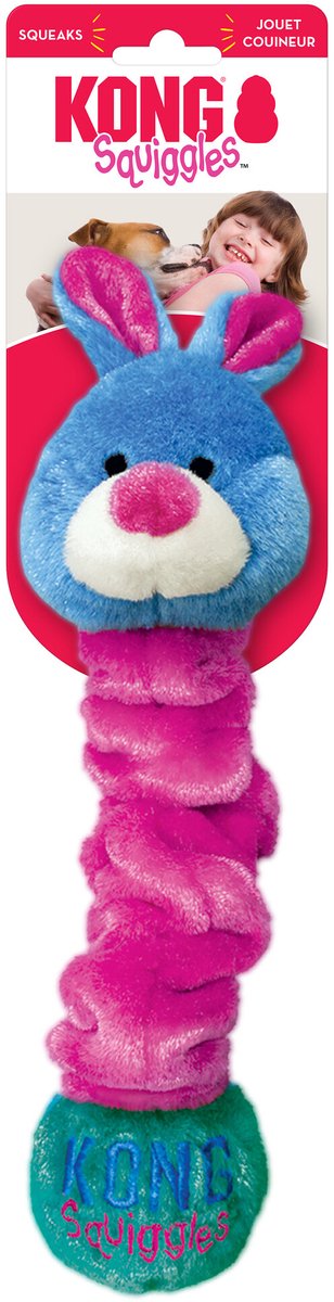 Kong Squiggles - zabawki dla psa - różne kolory - z piskiem - m - 30 cm