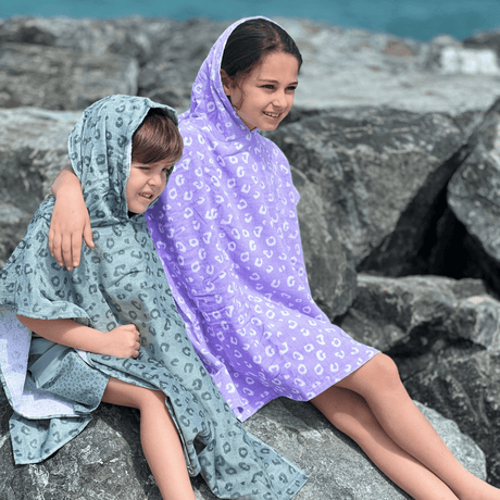 Lampart | zielone poncho plażowe 65 x 65 cm