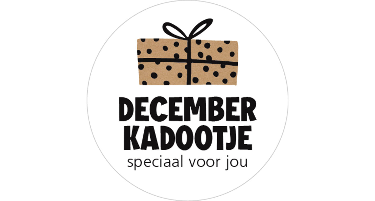 Rol 500 etiketten ''december kadootje'' ø35mm