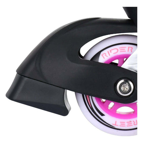 Łyżworolki Street Rider junior aluminiowe różowo-szare, rozmiar 29-32