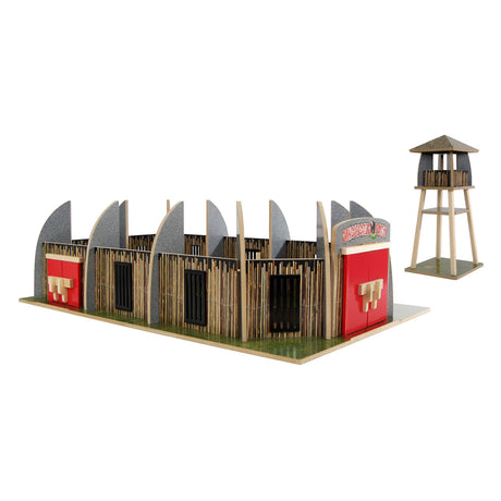 Dinoworld Wooden Dinosaur Park z zestawem do gry w strażnik