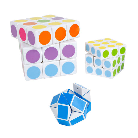 Zestaw 3 kostek puzzli Van Manen - łamigłówki dla dzieci.