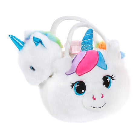 Pluszowa zabawka jednorożec w torebce Pluszowa biała, 20cm