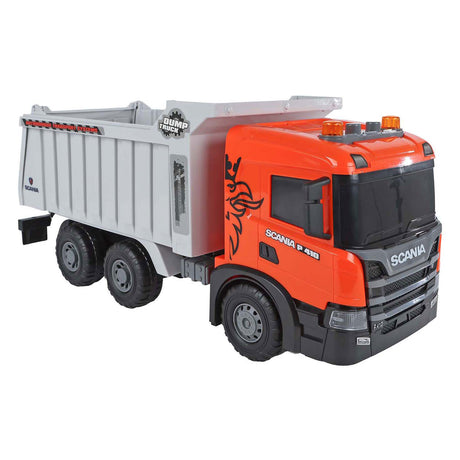 2-zabawowa ciężarówka Scania z wywrotką, wyposażona w światło i dźwięk