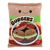Puszysta torba na menu z 4 pluszowymi hamburgerami - 40cm
