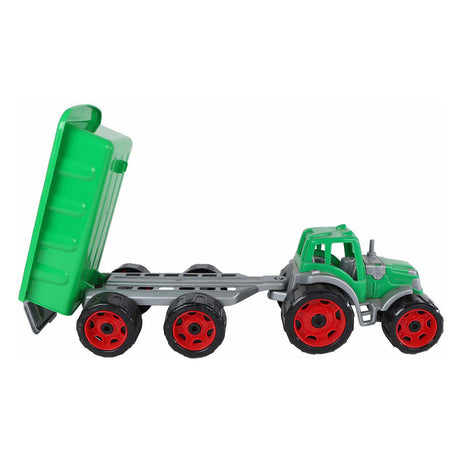 Ciągnik 2-zabawowy z przyczepką zielony - 52cm