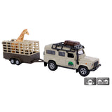 Dziecięcy Globe Land Rover Defender + przyczepka z żyrafą
