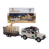 Dziecięcy Globe Land Rover Defender + przyczepka z żyrafą