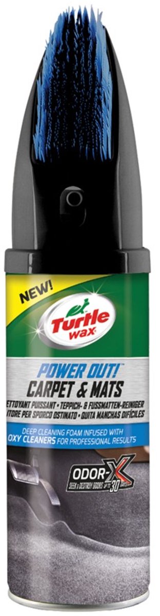 Turtle Wax Power Out Maty do dywanów - środek do czyszczenia tapicerki - usuwa uporczywe plamy - szybkoschnąca formuła - z technologią odour-x - likwiduje nieprzyjemne zapachy - do 30 dni - 400ml