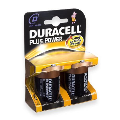 Baterie Duracell plus, d, r20 1,5 V, 2 sztuki