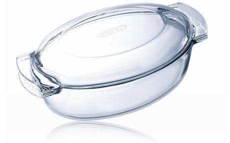 Niezbędne naczynie owalne Pyrex z pokrywką szklaną 38x23cm 5,8l