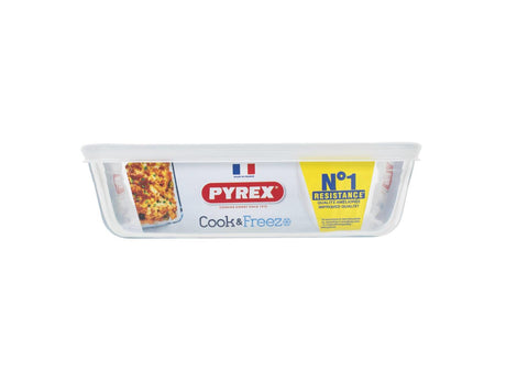 Miska prostokątna Pyrex 1,5 l - zamrażarka do gotowania z pokrywką utrzymującą świeżość