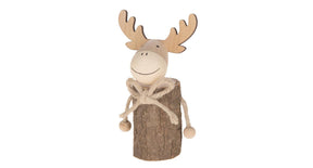 Wooden moose 8.7x5.5x16cm natural