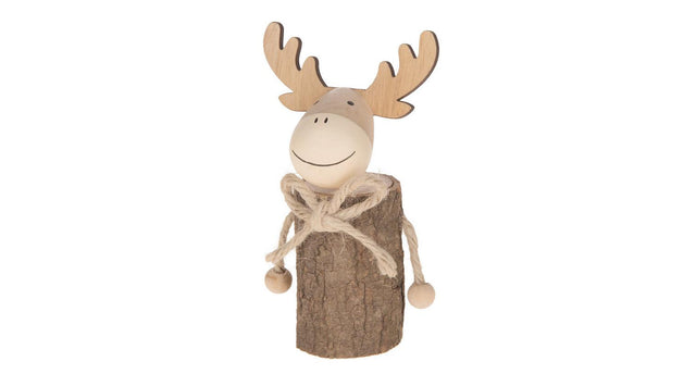 Wooden moose 8.7x5.5x16cm natural