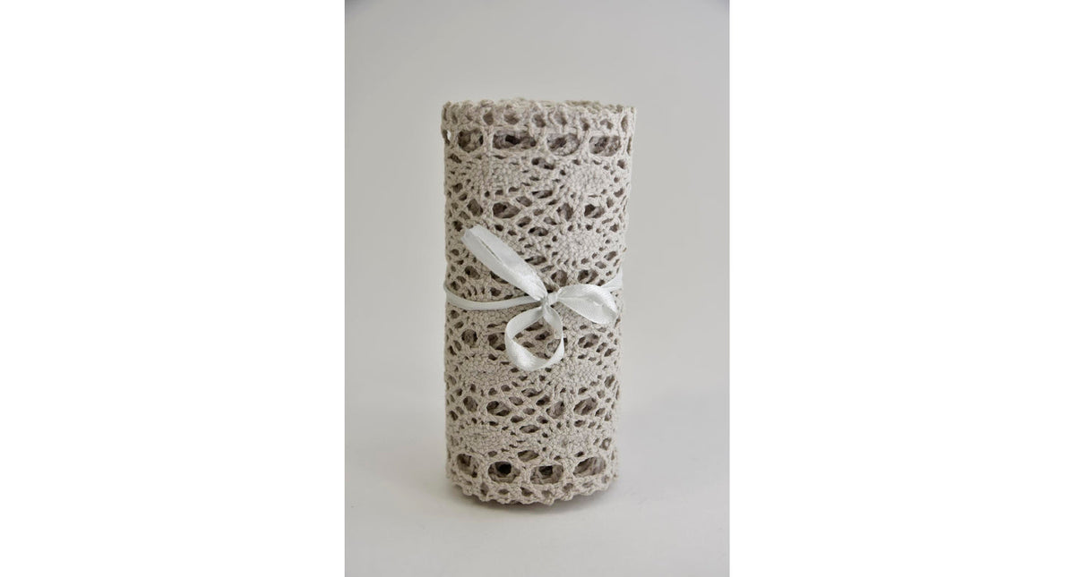 Stiffed lace cm15x1,8mt light grey