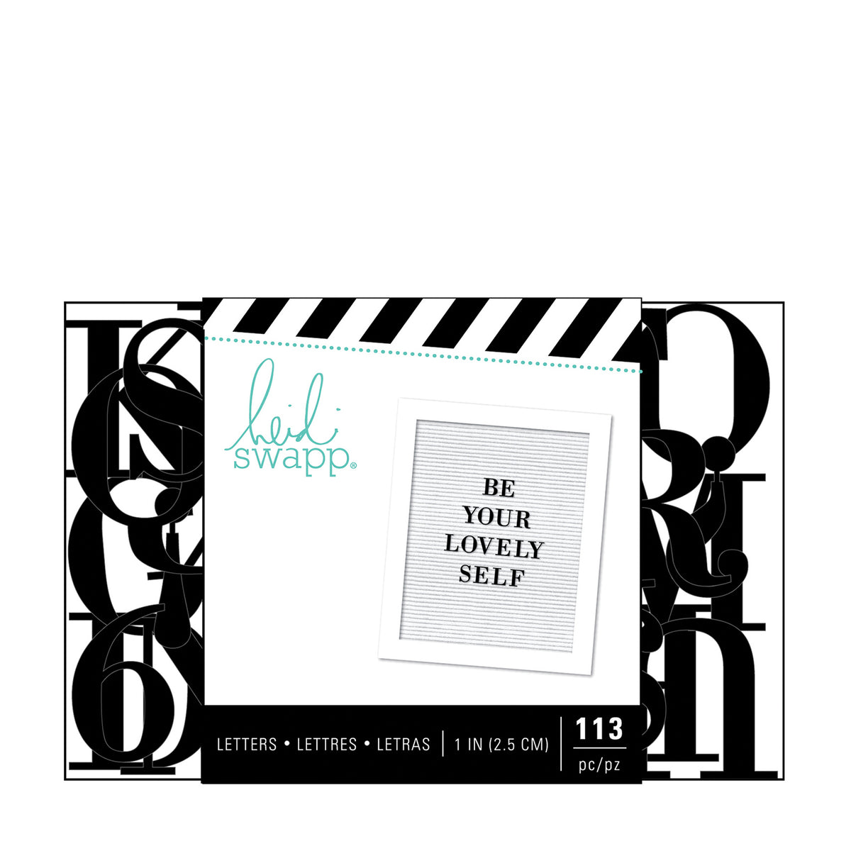 Heidi swapp • Alfabet tablicowy 2,5cm 113szt czarny
