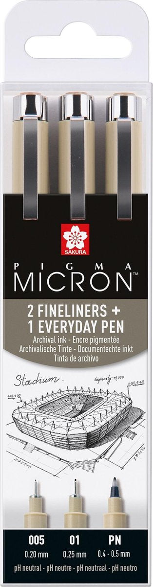 Piórnik Sakura Pigma Micron 3 cienkopisy czarny 005-01-pn arch.