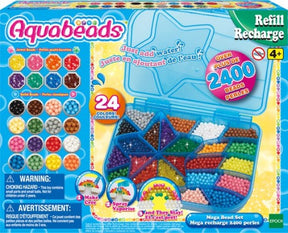 Zestaw uzupełniający Aquabeads 31502 mega perłowy - 2400 perełek w poręcznym pudełku do przechowywania