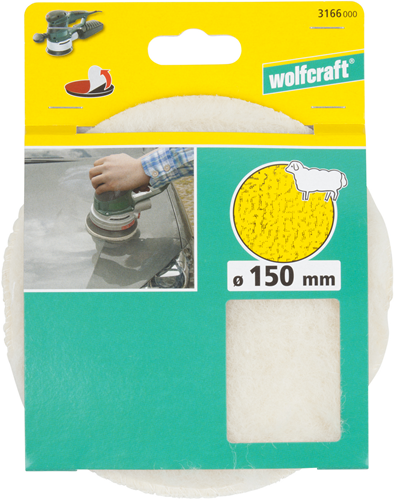 Samoprzylepna nasadka polerska z owczej wełny Wolfcraft | ø150mm | 1 sztuka - 3166000