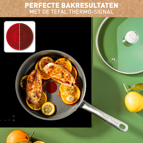 Patelnia Tefal Renew+ - ø24 cm - z pokrywką - ceramiczna - nie zawiera pfas - nadaje się do indukcji