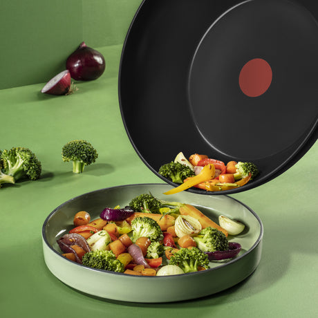 Naczynia Tefal Tefal renew czarna patelnia wok 28 cm czarna