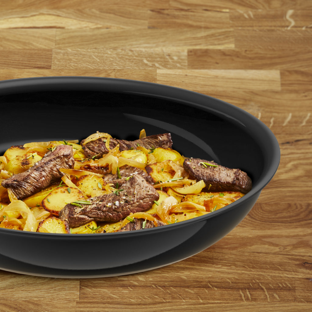 Czarna patelnia Tefal Change o średnicy 24 cm