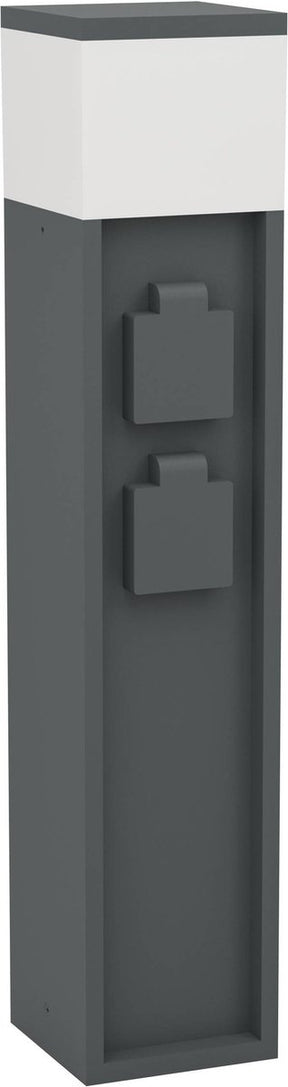 Eglo park5 stopcontact zuil buiten - e27 - 50 cm - antraciet wit