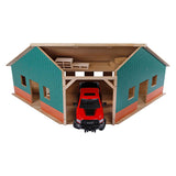 Kids Globe Globe Globe Shed Drewno na 2 ciągniki 1:16