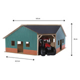 Kids Globe Globe Globe Shed Drewno na 2 ciągniki 1:16