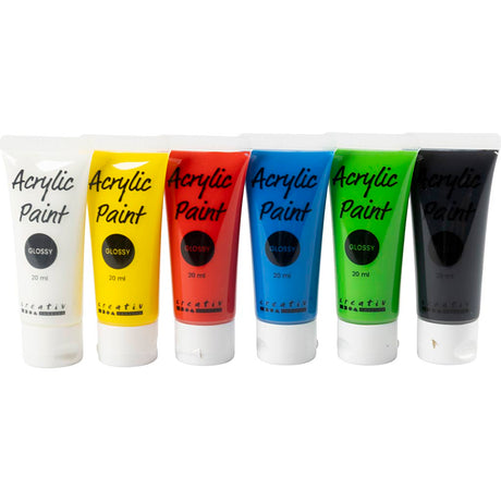 Creativ Company Farba akrylowa dla Kidneren błyszczące standardowe kolory, 6x20 ml
