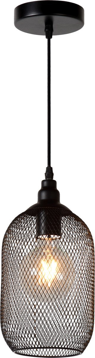 Lucide mesh - lampa wisząca - ø 15 cm - 1xe27 - czarna