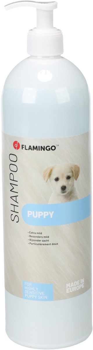 Szampon dla psów Flamingo dla szczeniąt – 1l – wyjątkowo łagodny szampon dla wrażliwej skóry szczeniąt – delikatna pielęgnacja –