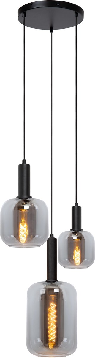 Lucide elisa - lampa wisząca - 3xe27 - fumé