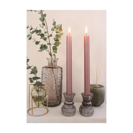 Ideas 4 Seasons świeca obiadowa Bliss Pink zestaw 3 sztuk ø2,2xw25cm