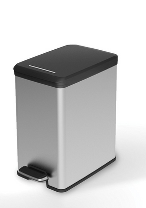Kosz na śmieci Curver Decbin slim 25l, srebrny