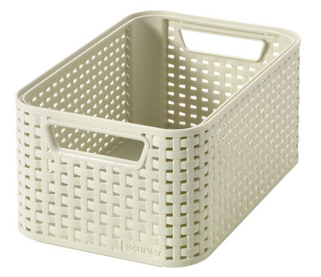Kosz rattanowy Curver w kolorze kości słoniowej 12,9 x 28,5 x 19,4 cm