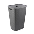 Curver kosz na bieliznę softex z pokrywką 56l antracyt 42x31,6x60cm